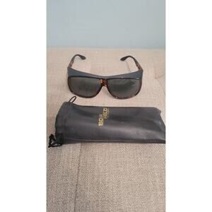 Solar Shield Fit Over Sunglasses Tortoise Frame UV Protection w/ Original Case